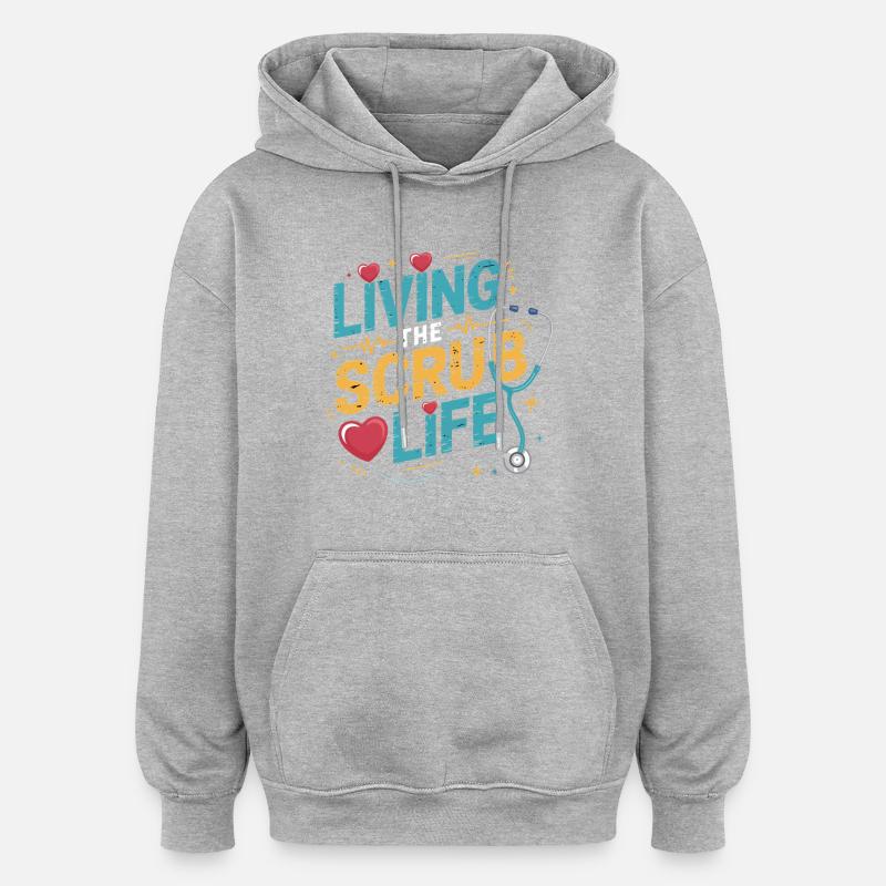 La vie dans les broussailles - Sweat à capuche oversize unisexe - gris chiné