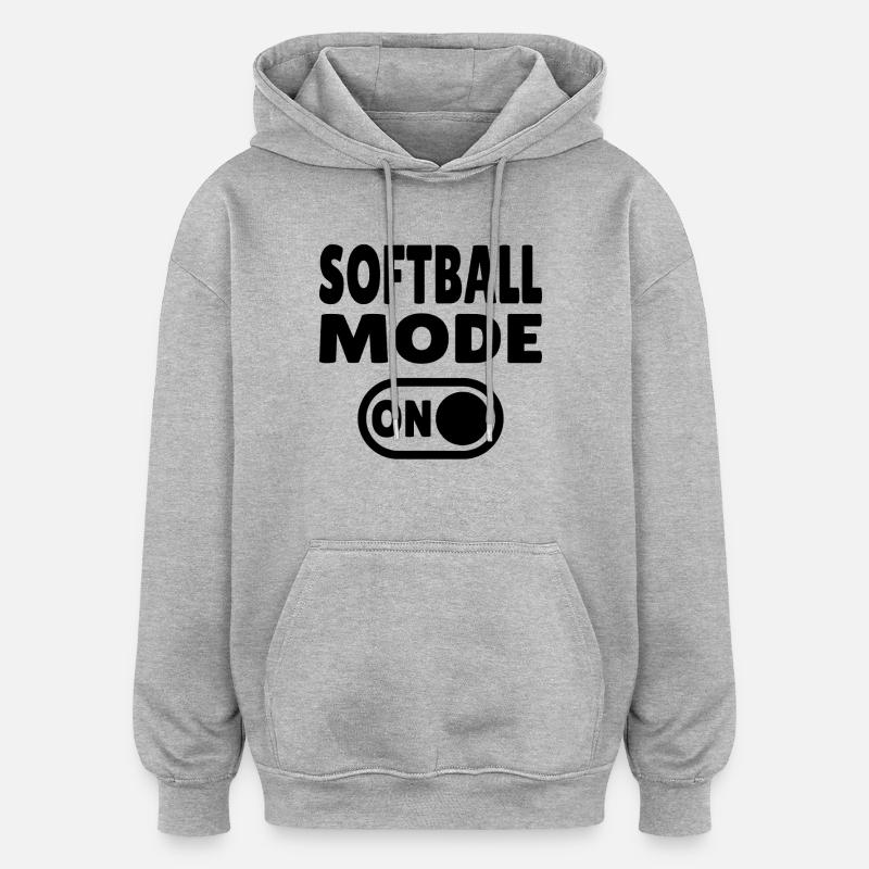 Mode softball activé - Sweat à capuche oversize unisexe - gris chiné