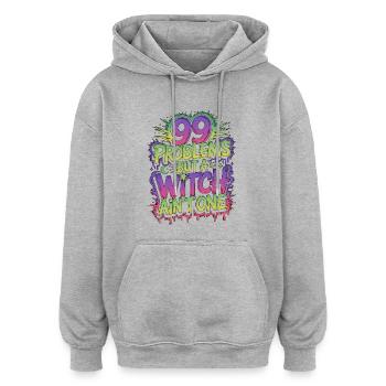 Witchcraft 99 Problems But Sorcery Spellcaster - Oversized Unisex Hoodie - heather grey - Front - Noah (186cm)