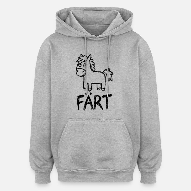 Cavalier cheval Propriétaire de chevaux FÄRT - Sweat à capuche oversize unisexe - gris chiné