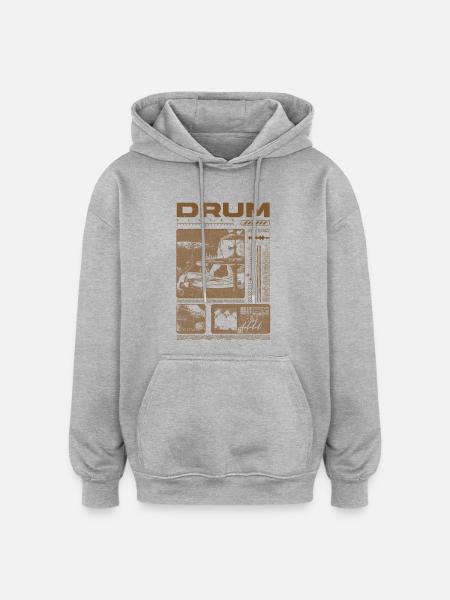 Rock Drummer Drum Player Streetwear - Oversized Unisex Hoodie - heather grey