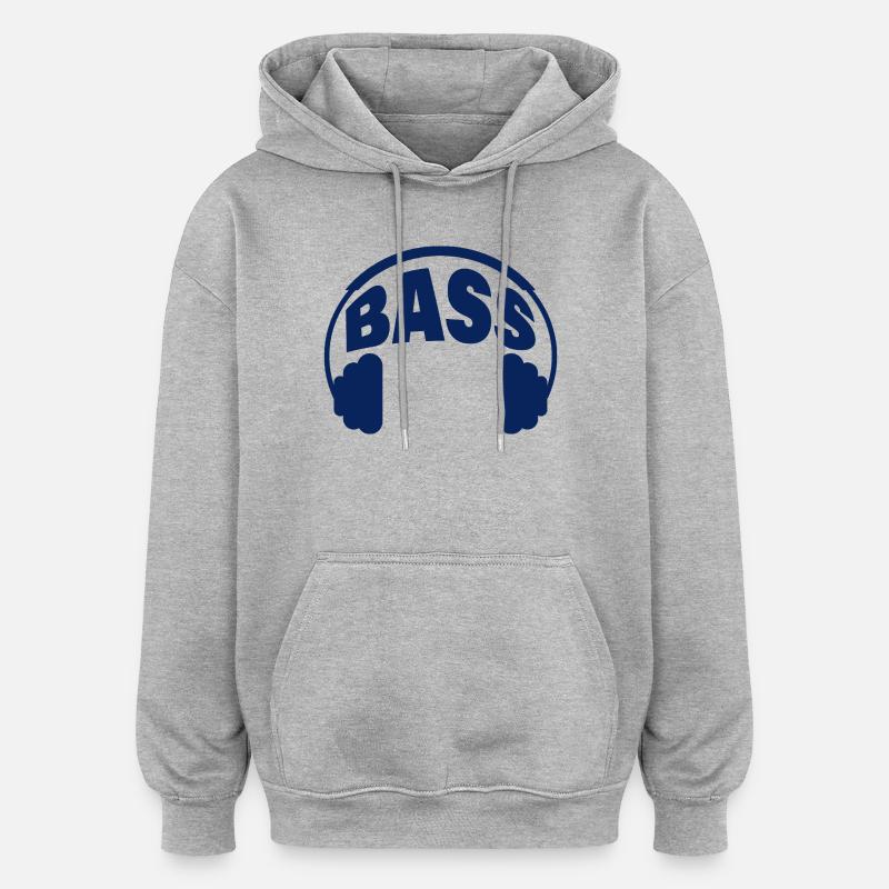 Basse - Sweat à capuche oversize unisexe - gris chiné