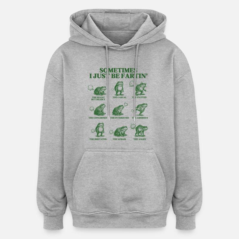 Manchmal bin ich einfach - Oversized Unisex Hoodie - Grau meliert