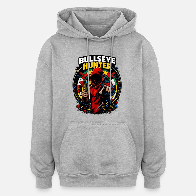 Chasseur de cible à fléchettes - Sweat à capuche oversize unisexe - gris chiné