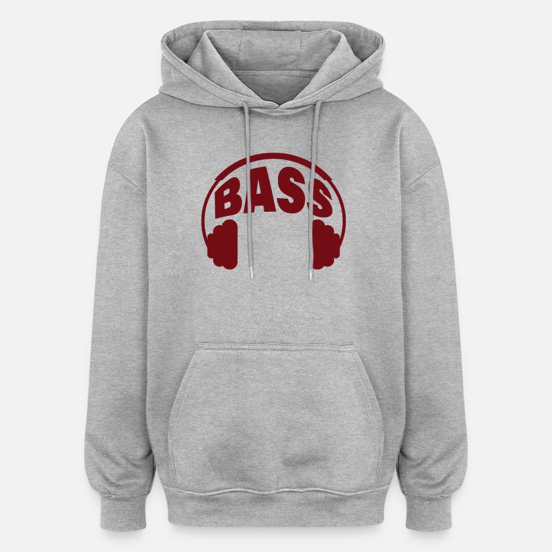 Basse - Sweat à capuche oversize unisexe - gris chiné