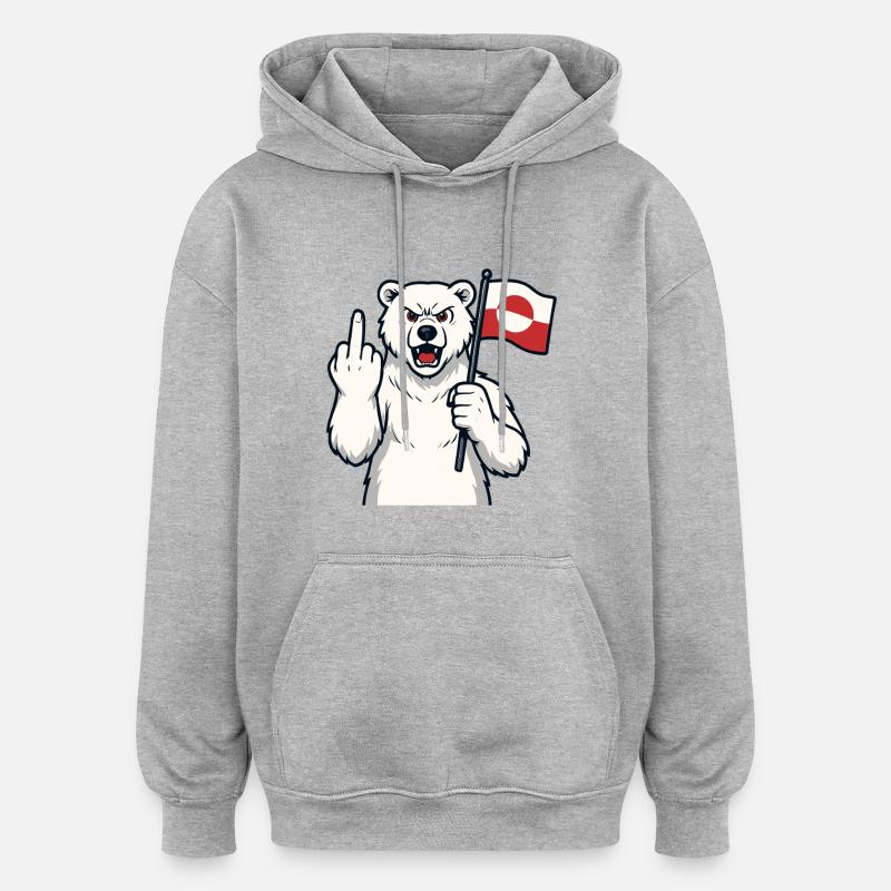Le Groenland n’est pas à vendre - Sweat à capuche oversize unisexe - gris chiné