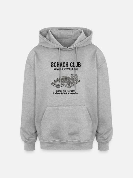Chess Club Strategy Design – Vintage Chess Bar - Oversized Unisex Hoodie - heather grey