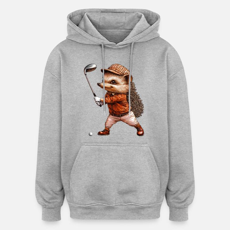 Igel Golf - Oversized Unisex Hoodie - Grau meliert
