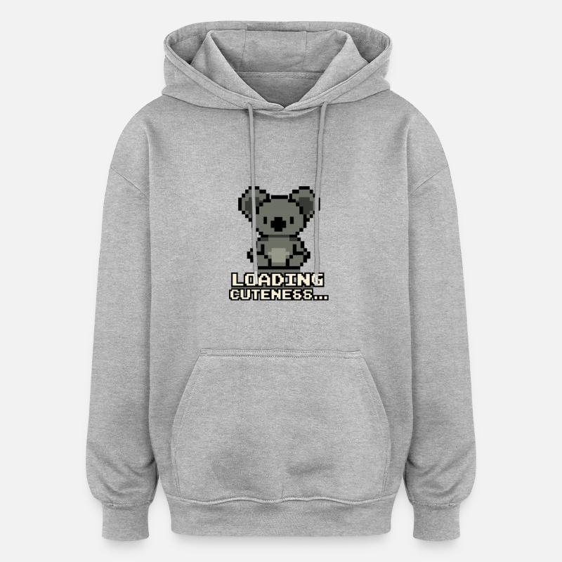 Pixel Koala Loading Cuteness - Oversized Unisex Hoodie - heather grey