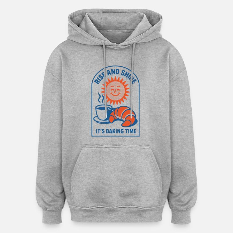 Upp och hoppa | Bakningsmorgonens motto - Oversized luvtröja unisex - gråmelerad