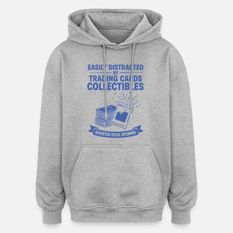 Let distraheret af samlekort og samleobjekter - Oversize unisex hoodie - grå meleret