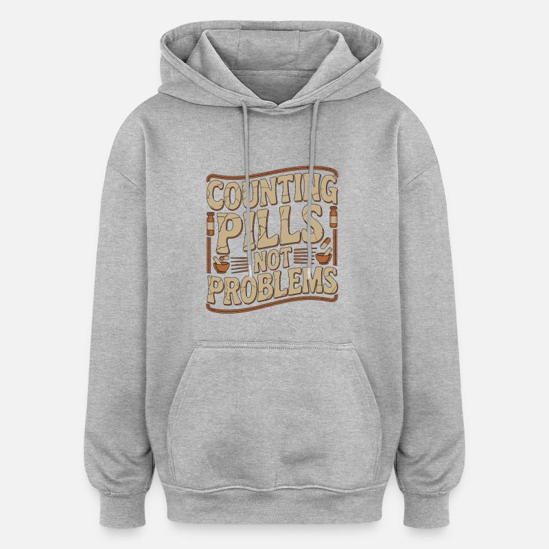 Pharmacist Student Counting Pills Pharmacy Trainee - Oversized Unisex Hoodie - Grau meliert