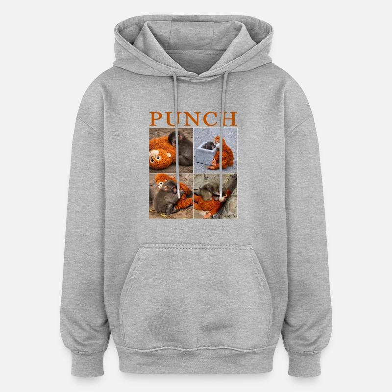 Équipe Monkey Punch - Sweat à capuche oversize unisexe - gris chiné