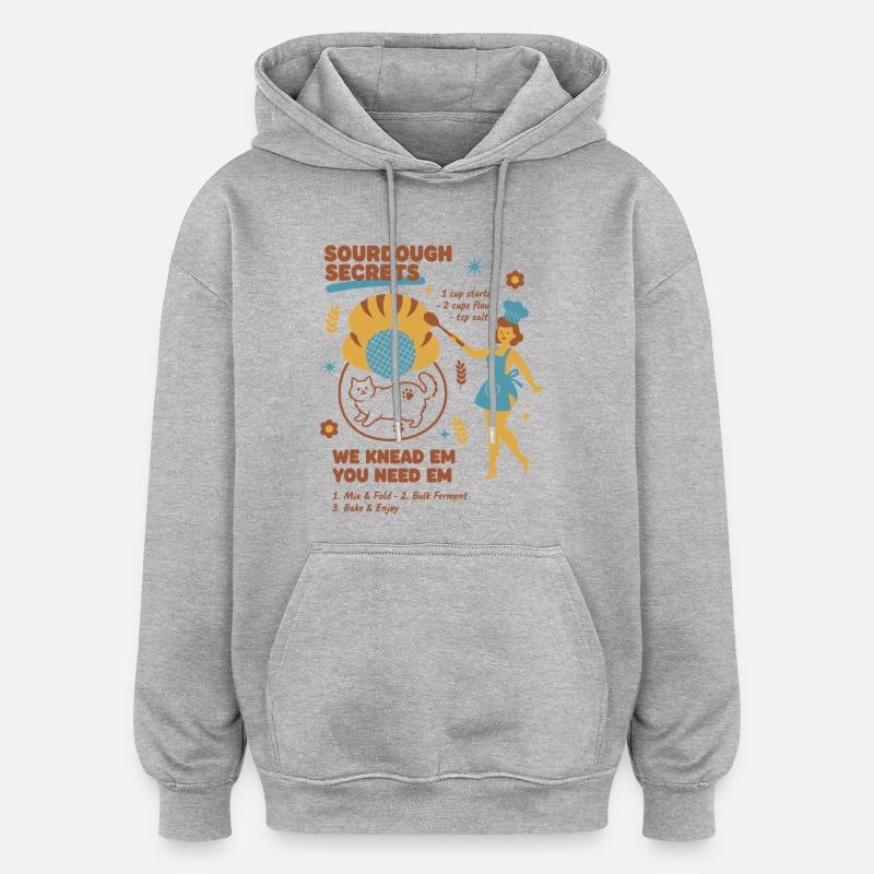 Sourdough Secrets Bread Baking Baker Sourdough - Oversized Unisex Hoodie - heather grey