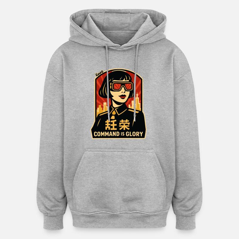 Command Is Glory Retro-Poster - Oversized Unisex Hoodie - Grau meliert