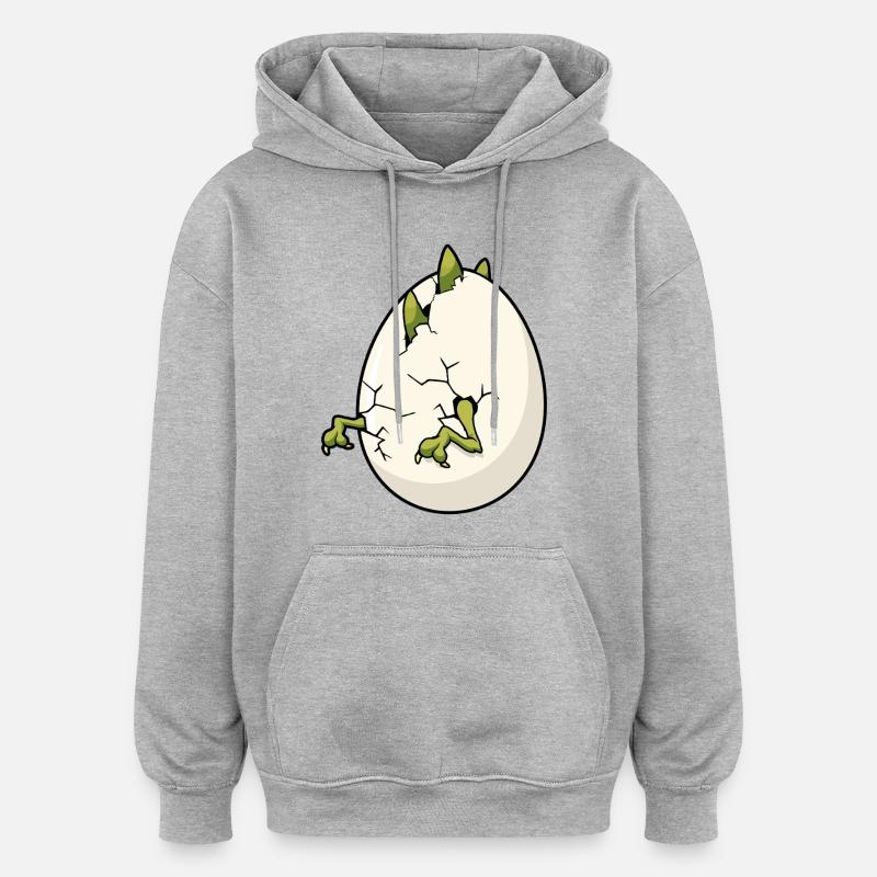 Ostern mit gebrochener Eiblüte - Oversized Unisex Hoodie - Grau meliert