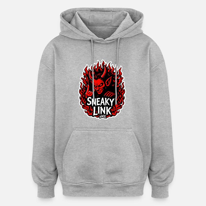 Infernalischer Hinterhältiger Link - Oversized Unisex Hoodie - Grau meliert