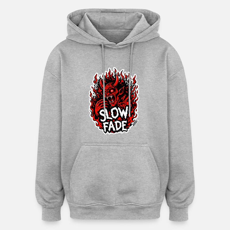 Flamme Démoniaque de lente Disparition - Sweat à capuche oversize unisexe - gris chiné