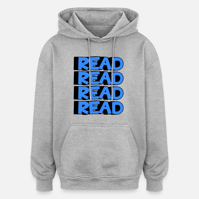 Lire Design - Design 3D Moderne - Sweat à capuche oversize unisexe - gris chiné