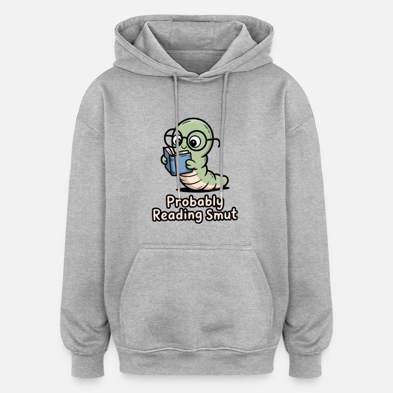Chenille de lecture avec des lunettes - Sweat à capuche oversize unisexe - gris chiné