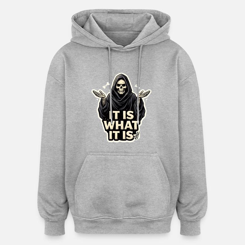 Reaper, c’est comme ça - Sweat à capuche oversize unisexe - gris chiné