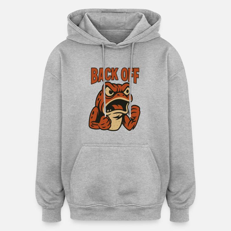 Zurück von Angry Frog Patch - Oversized Unisex Hoodie - Grau meliert