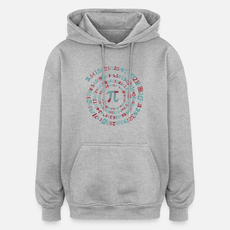 Pi - Mathématiques - Sweat à capuche oversize unisexe - gris chiné
