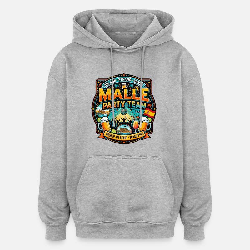 Équipe de la Malle Party - Sweat à capuche oversize unisexe - gris chiné