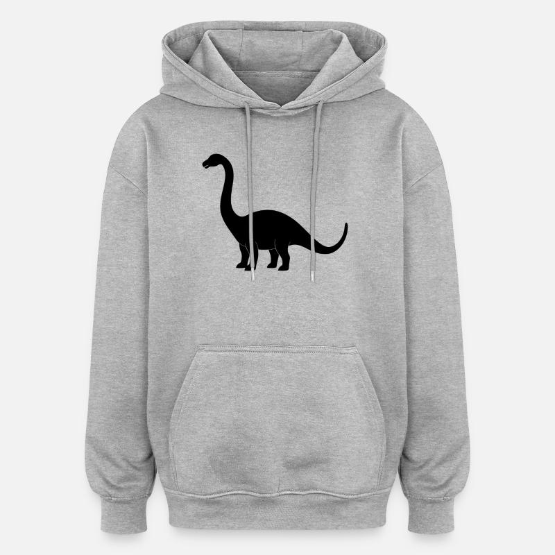 Brontosaurus - Sweat à capuche oversize unisexe - gris chiné