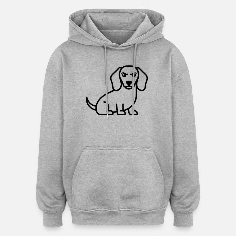 Böser Dackel Teckel Outline - Oversized Unisex Hoodie - Grau meliert