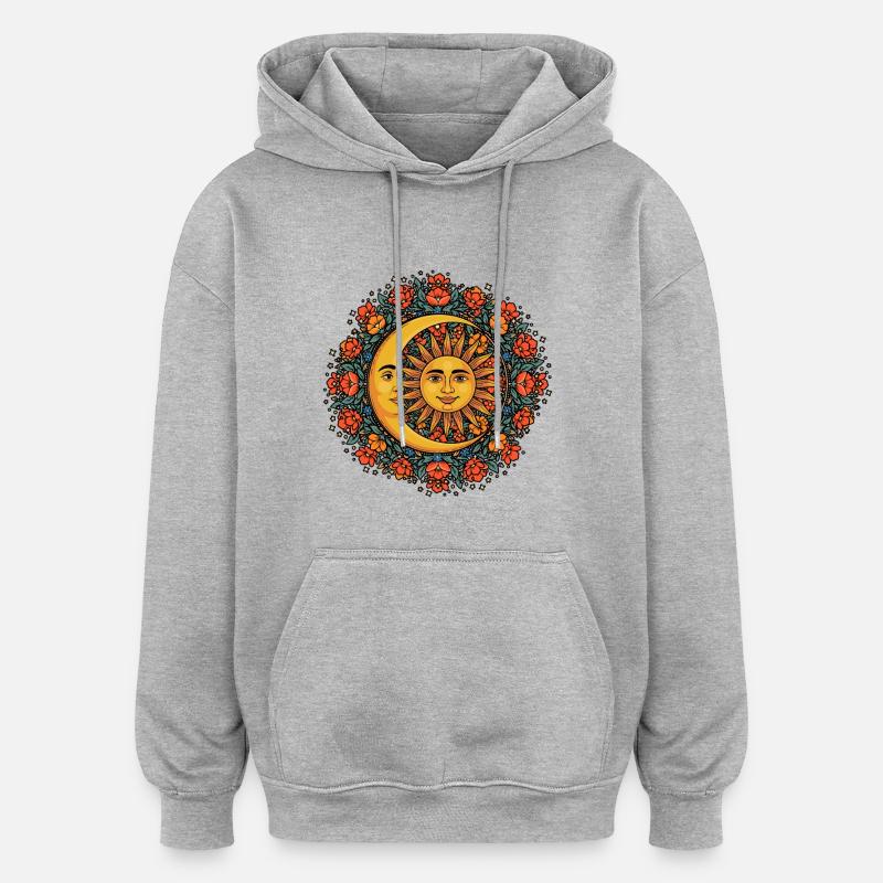 Litha Pagan Solstice d’été Midsommar - Sweat à capuche oversize unisexe - gris chiné