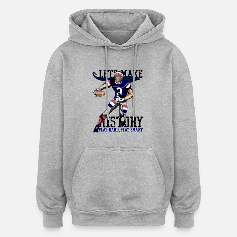 Jouez dur, jouez Quarterback intelligent. - Sweat à capuche oversize unisexe - gris chiné