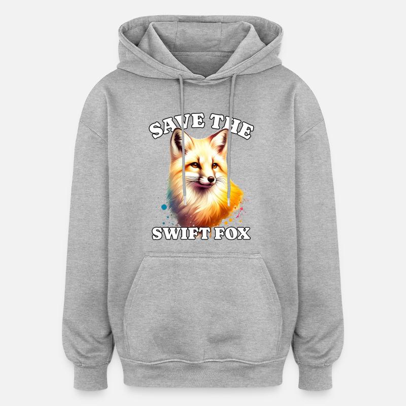 Les Swiftfuchs sauvent Swift Fox - Sweat à capuche oversize unisexe - gris chiné