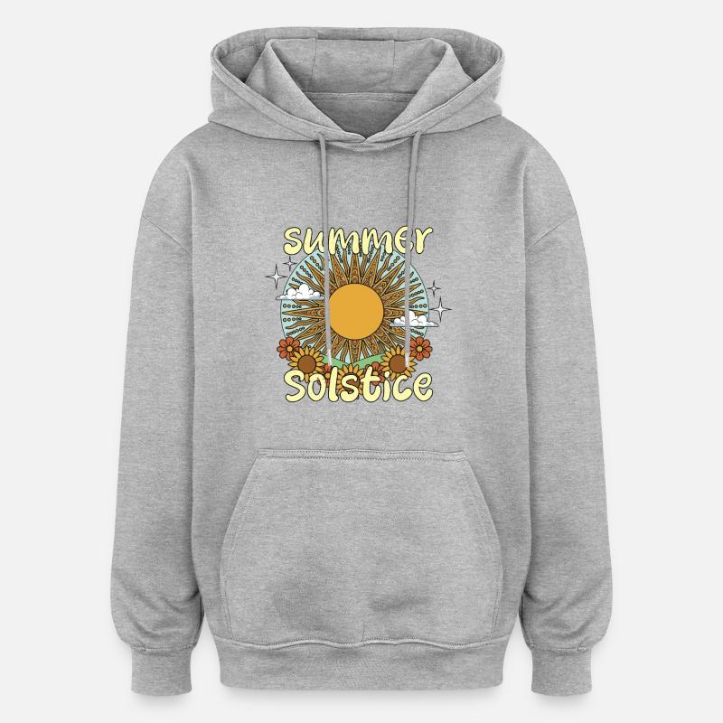 Litha Pagan Solstice d’été Midsommar - Sweat à capuche oversize unisexe - gris chiné