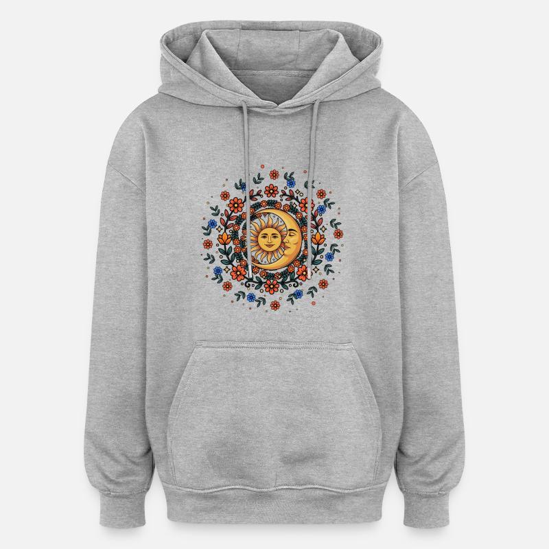 Litha Pagan Solstice d’été Midsommar - Sweat à capuche oversize unisexe - gris chiné