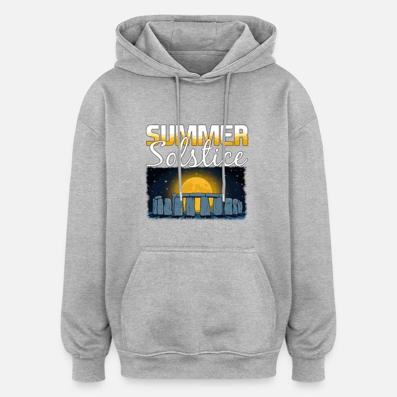 Litha Pagan Summer Solstice Midsummer Midsommar - Oversized Unisex Hoodie - heather grey