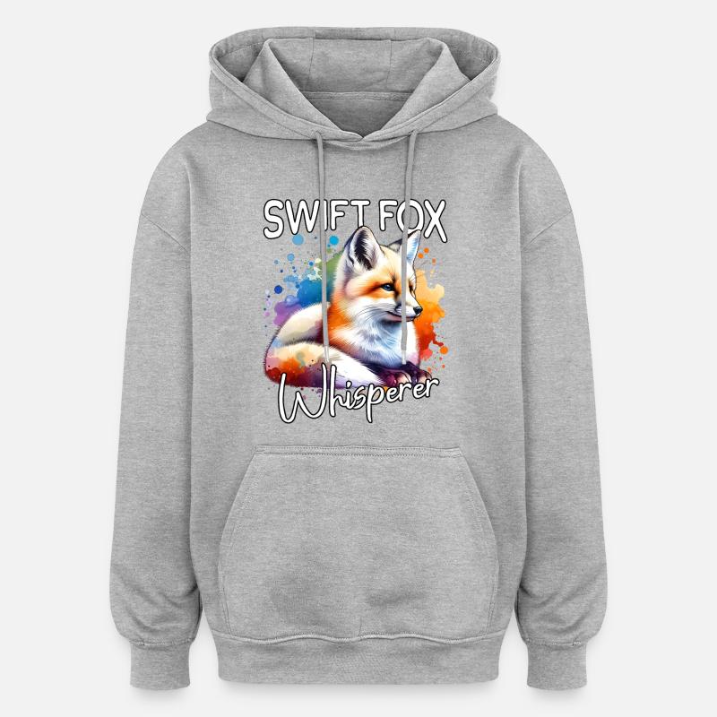 Le Murmureur de Swiftfuchs - Sweat à capuche oversize unisexe - gris chiné