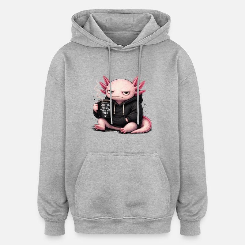 Sweat à capuche Coffee Dragon Pull - Sweat à capuche oversize unisexe - gris chiné