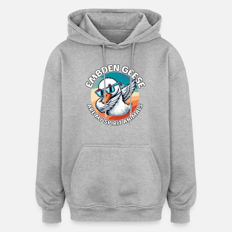 Drôles dictons des Emdengans - Sweat à capuche oversize unisexe - gris chiné