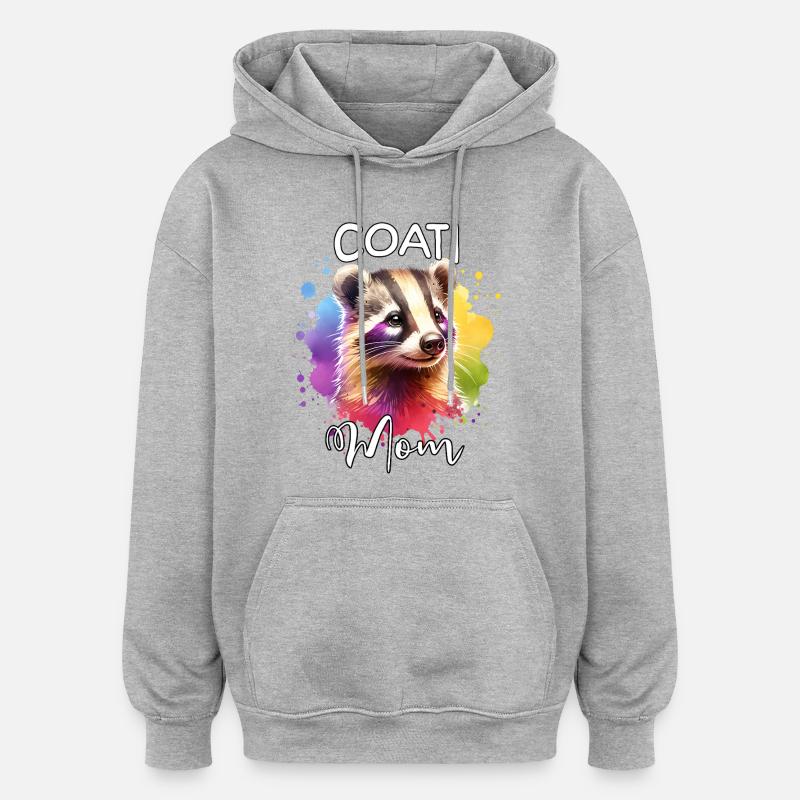 Coati Mom - Sweat à capuche oversize unisexe - gris chiné