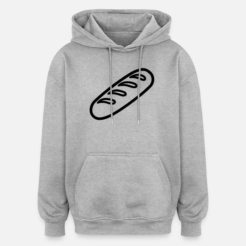 baguette - Sweat à capuche oversize unisexe - gris chiné