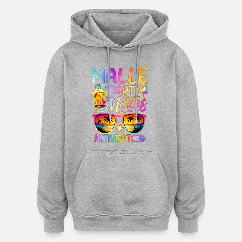 Mode Fête Malle activé - Sweat à capuche oversize unisexe - gris chiné