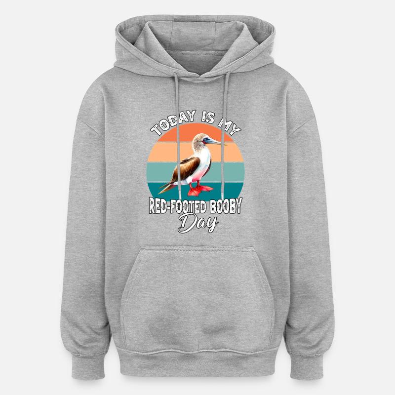 Rotfusstölpel Red Footed Booby - Oversized Unisex Hoodie - Grau meliert