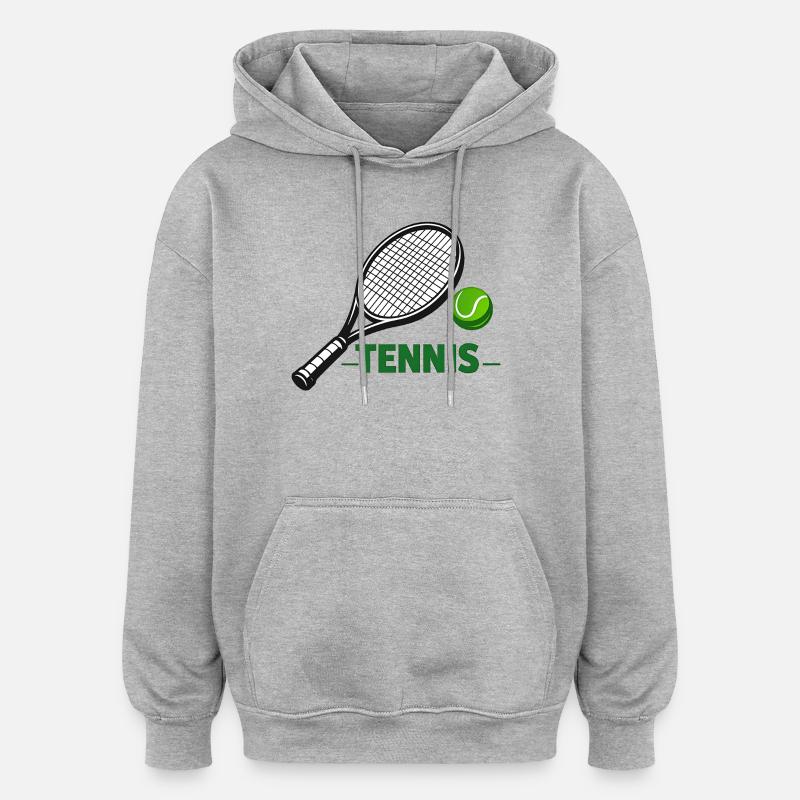 Conception de tennis - Sweat à capuche oversize unisexe - gris chiné
