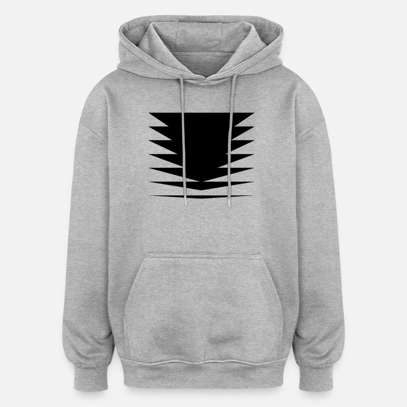 Black triangles design - Oversized Unisex Hoodie - heather grey