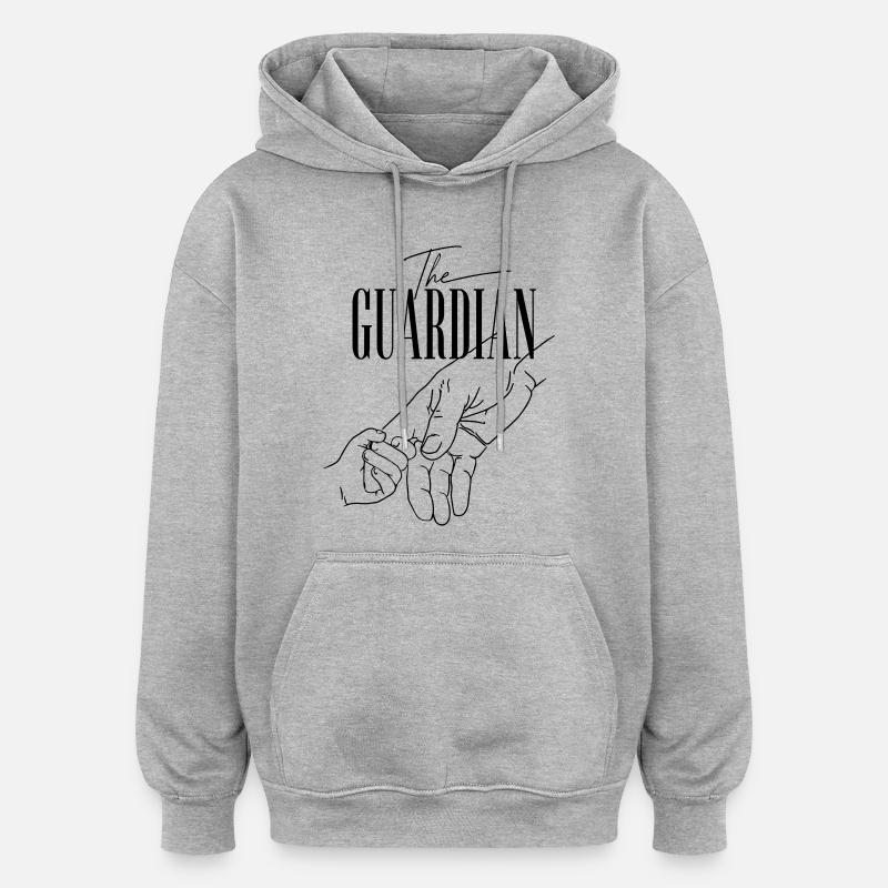LE GARDIEN - Sweat à capuche oversize unisexe - gris chiné