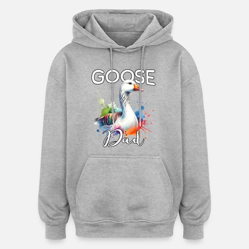 Papa de l’Oie - Sweat à capuche oversize unisexe - gris chiné
