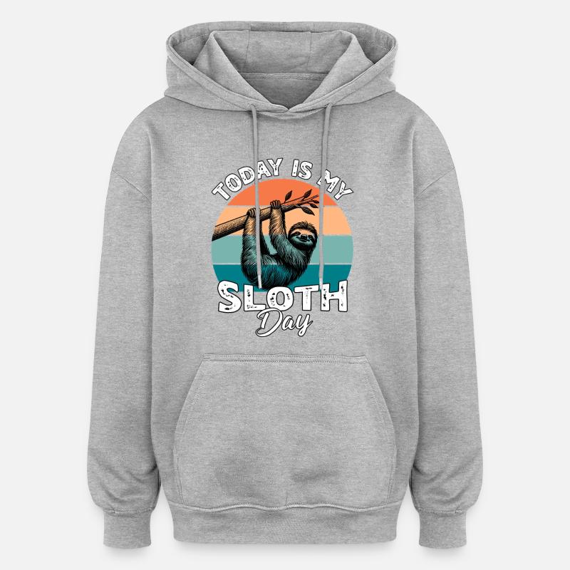 Faultier Sloth - Oversized Unisex Hoodie - Grau meliert