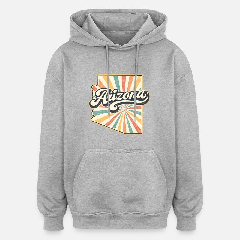 Arizona Retro Sunburst Script - Oversized Unisex Hoodie - heather grey