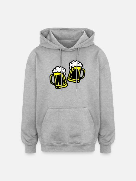 Toasting beer Drinking - Oversized Unisex Hoodie - heather grey